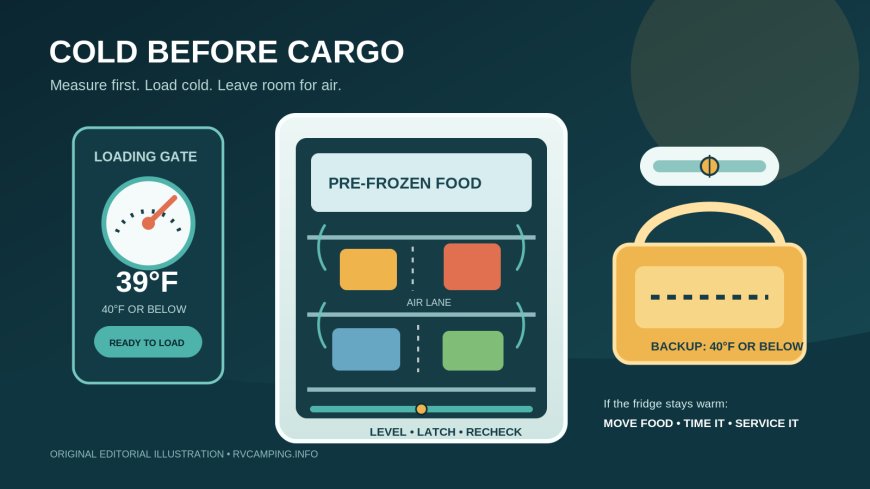 How to pre-cool and load an RV refrigerator before a trip