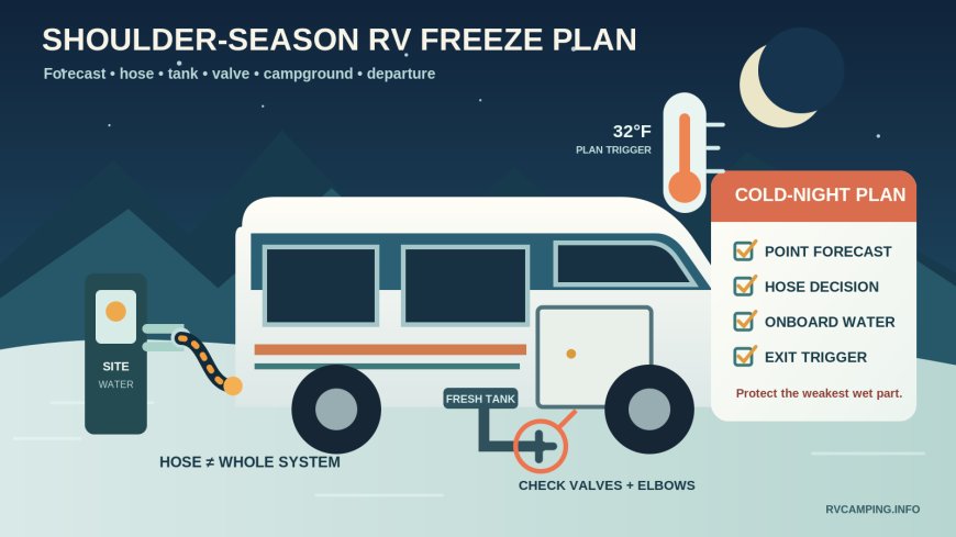 Shoulder-season RV freeze plan: protect the whole water path