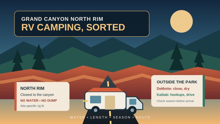 Grand Canyon North Rim RV camping in 2026: inside the park or outside the gate?