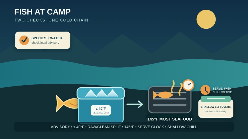Fresh fish at camp: a cold-chain plan from catch or counter to leftovers