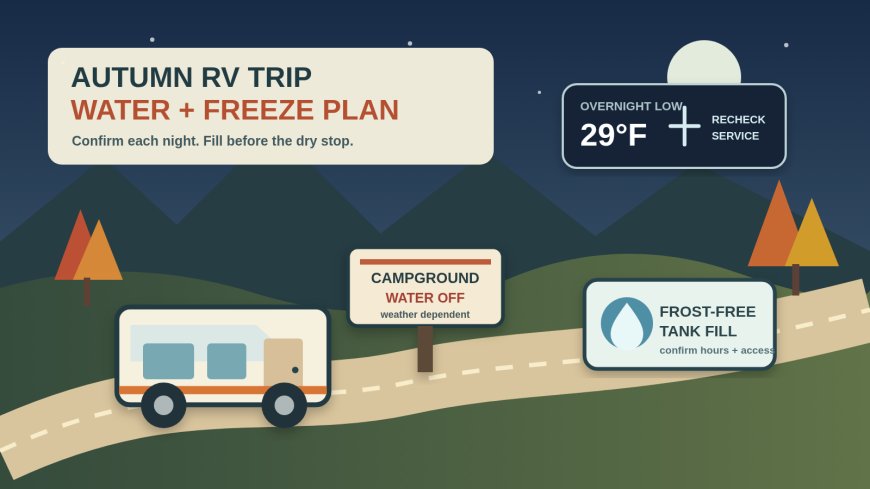 Autumn RV trip planning: build a water-and-freeze itinerary