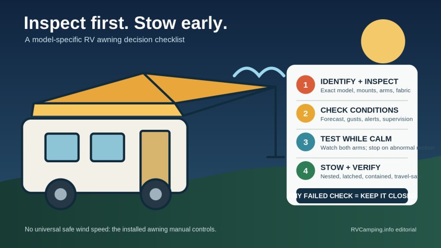 RV awning wind inspection: a stop, stow or use checklist