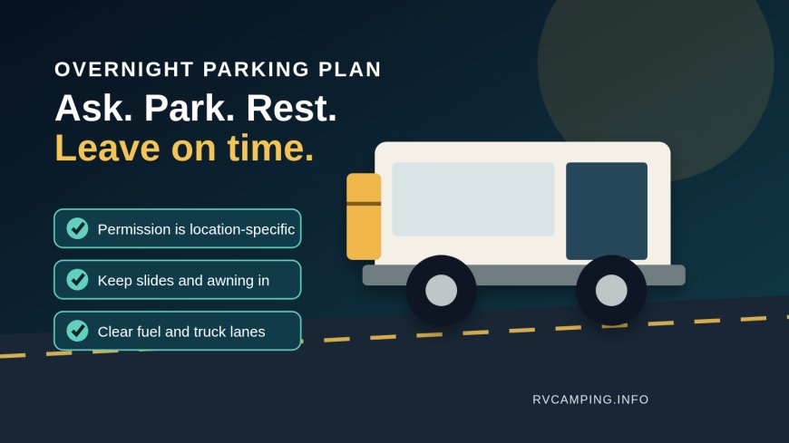 RV overnight stops at truck stops: a parking plan that respects the lot