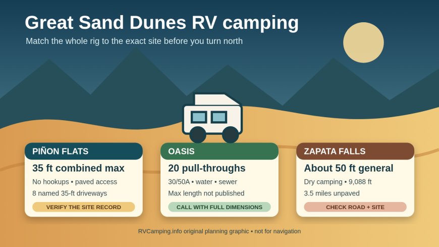 Great Sand Dunes RV Camping: Piñon Flats Rig Fit Guide (2026)