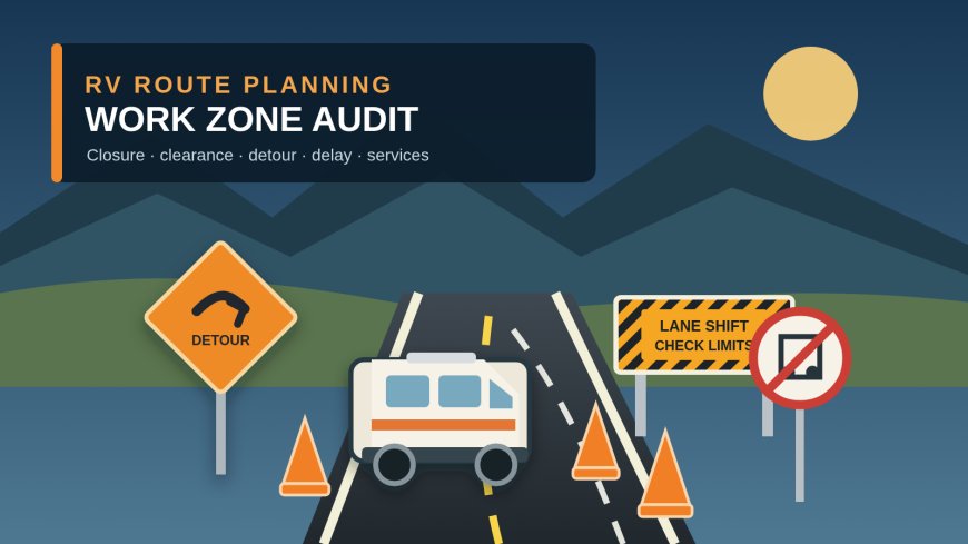 Plan an RV route through highway work zones without guessing