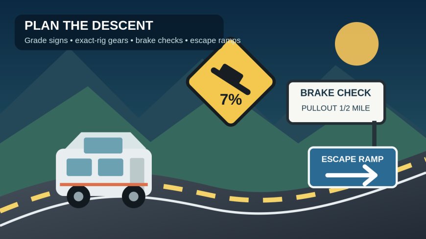 Plan an RV route over steep grades: read the signs before the descent
