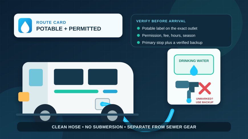 Plan an RV potable-water refill without guessing at the spigot