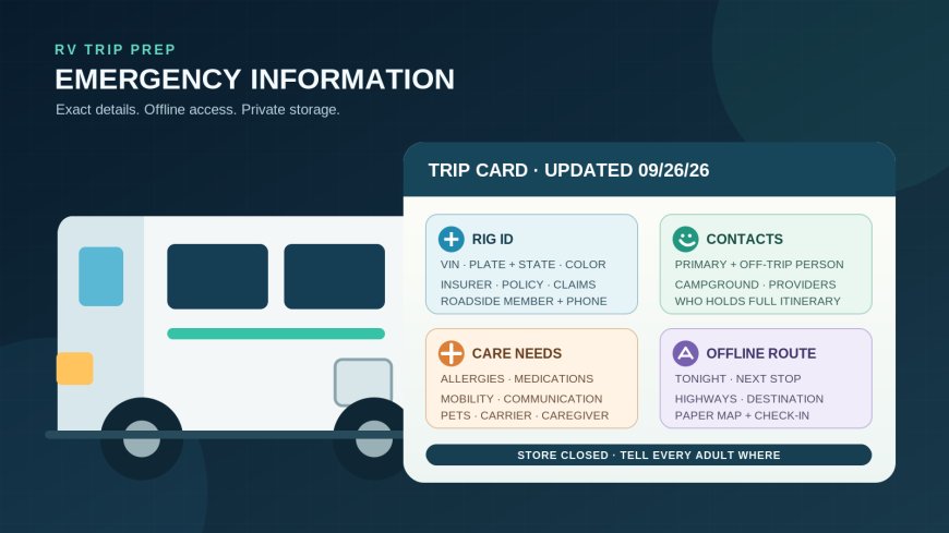 Build an RV trip emergency information card that works offline