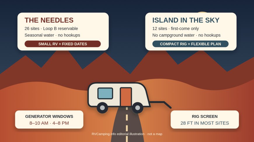 Canyonlands RV campgrounds compared: Needles or Island in the Sky?