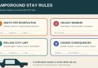 Campground stay rules: a four-part RV reservation worksheet