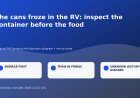 The cans froze in the RV: inspect the container before the food