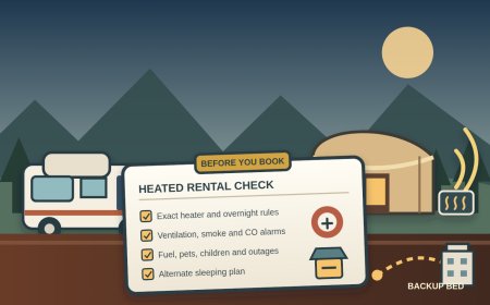 Before booking a heated cabin, yurt, or furnished tent: the group's question list