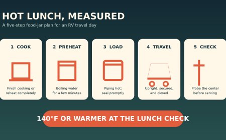 Pack it hot, check it once: an RV travel-day food-jar plan