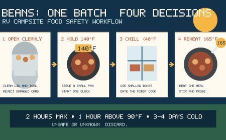 Cooked beans at an RV campsite: cool the batch, not your odds