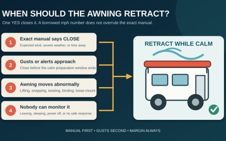 RV awning wind safety: a decision rule for when to retract