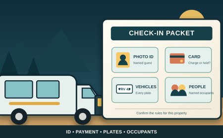 Before campground check-in: prepare the ID, card, vehicle details and deposit questions