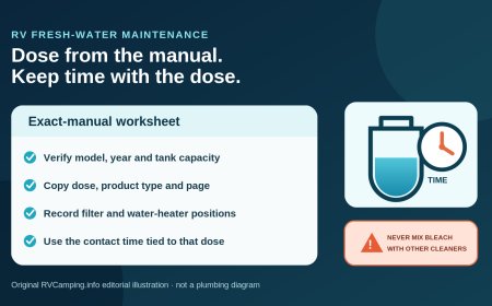 Sanitize an RV fresh-water tank without guessing the bleach dose