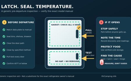 Before the RV rolls: check the refrigerator latch and door seal