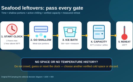 Cooked seafood leftovers at camp: make the fridge pass a capacity test