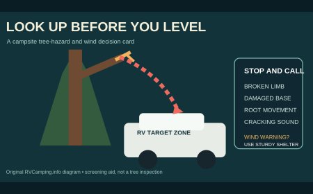 Look up before you level: an RV campsite tree-hazard and wind plan