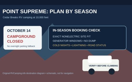 Point Supreme Campground is already closed: plan a Cedar Breaks RV stay by season and exact site