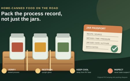 Home-canned food in an RV pantry: pack the process record, not just the jars