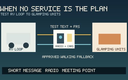 No cell signal between the RV loop and glamping units? Test the group plan before booking