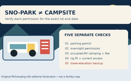 A Sno-Park permit is not an overnight RV reservation
