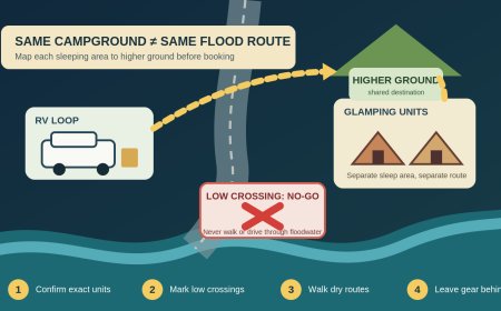Same campground, different flood risk: a booking worksheet for RV-and-glamping groups