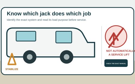 Stabilizer jacks are not automatically tire-change jacks: identify the system before any lift