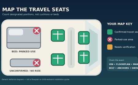 Who can ride where in a motorhome? Make a travel-seat map before departure