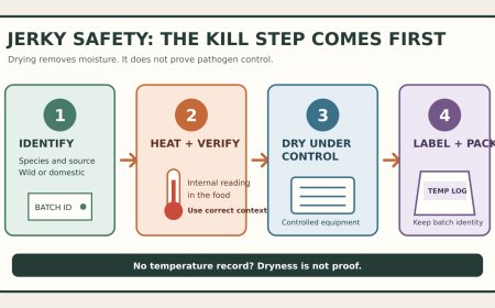 Jerky is dry, not automatically safe: a kill-step plan for RV trips