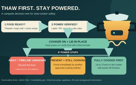 Thaw first, stay powered: a safe slow-cooker plan for an RV campsite