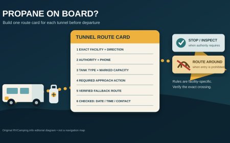 Propane on board: build an RV tunnel restriction route card before departure