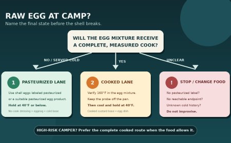 Raw eggs in campsite recipes: use a pasteurized option or cook the mixture