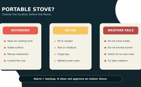 Keep the portable camp stove outside the RV and tent