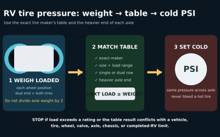 Set RV tire pressure from the weight each wheel position carries