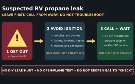 Suspect an RV propane leak? Leave first and troubleshoot later