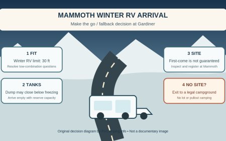 Yellowstone's Mammoth Campground after the seasonal sites close: a winter RV arrival plan