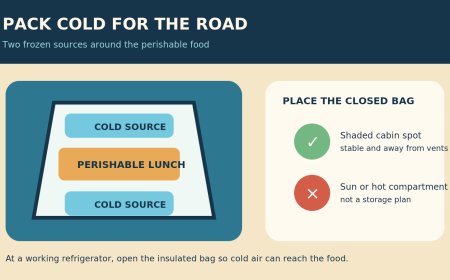 Pack an RV road-day lunch so the cold surrounds it
