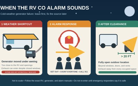 The generator was outside. Then the RV's CO alarm sounded.