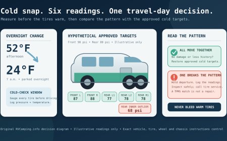 A cold snap dropped your RV tire pressure: make the travel-day decision cold