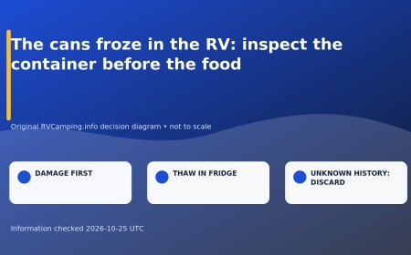 The cans froze in the RV: inspect the container before the food