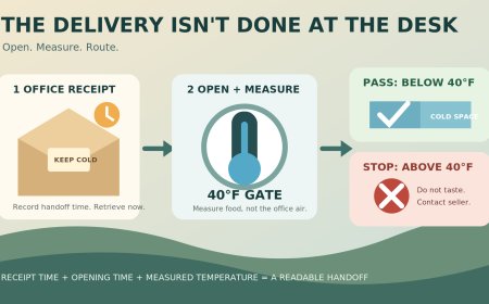 Food delivered to the campground office needs a temperature handoff