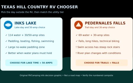 Inks Lake or Pedernales Falls: choose the Hill Country RV stay by water plan