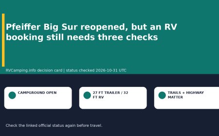 Pfeiffer Big Sur reopened, but an RV booking still needs three checks