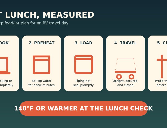 Pack it hot, check it once: an RV travel-day food-jar plan