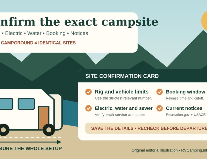 How to Confirm a Corps of Engineers RV Campsite Before You Book