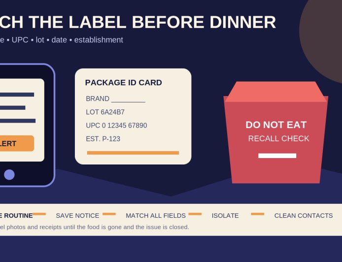 A food recall in the RV pantry: match the label before dinner