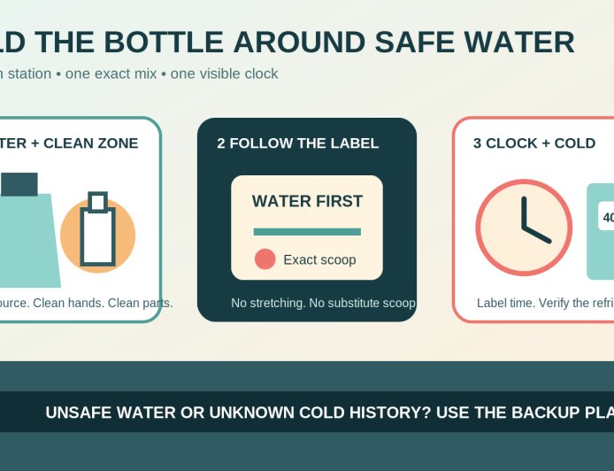 Infant formula at an RV campsite: build the bottle around safe water